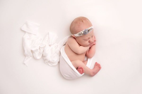 pure white newborn photo at Leeds shoot